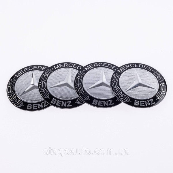 Stickers for caps plugs in disks Mercedes Benz Mercedes 56 mm Silver 4 pcs