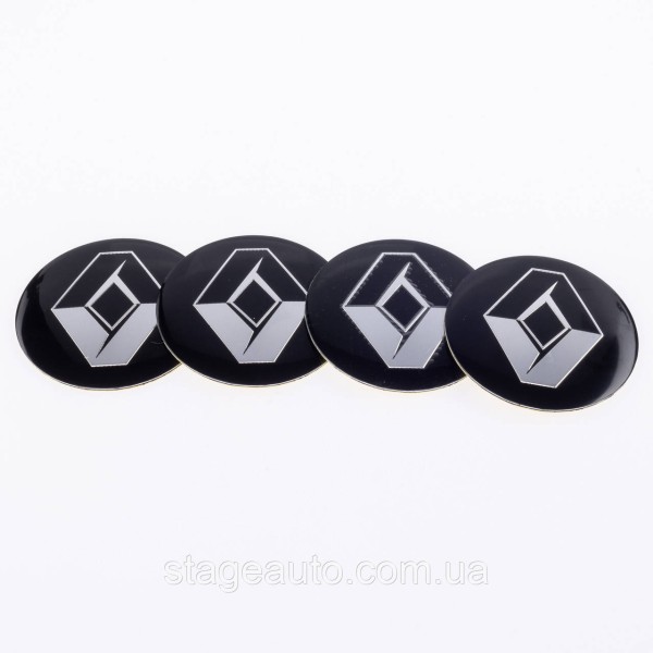Stickers for caps plugs in disks Renault Renault 56 mm Black 4 pcs
