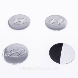 Stickers for caps plugs in Hyundai disks 56 mm Gray 4 pcs