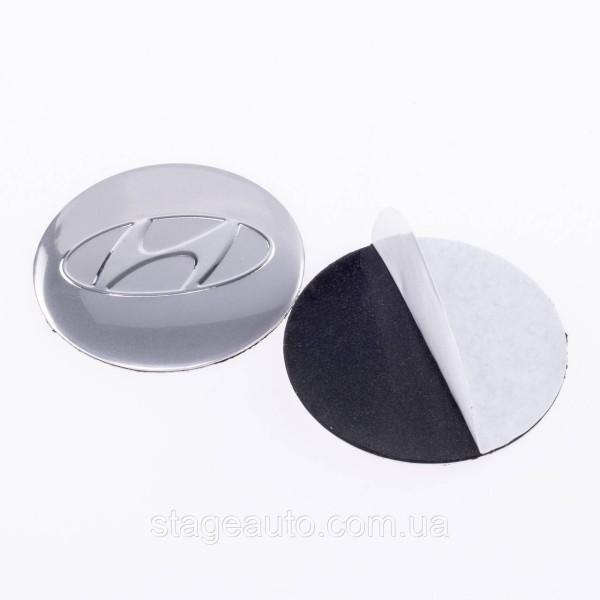 Stickers for caps plugs in Hyundai disks 56 mm Gray 4 pcs
