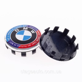 Cap plug for alloy wheels Anniversary 50 years of BMW BMW Motorsport inscription around the circle Tricolor 56 mm