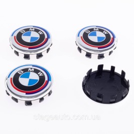 Caps plugs for alloy wheels Anniversary 50 years of BMW BMW Motorsport Tricolor 56 mm