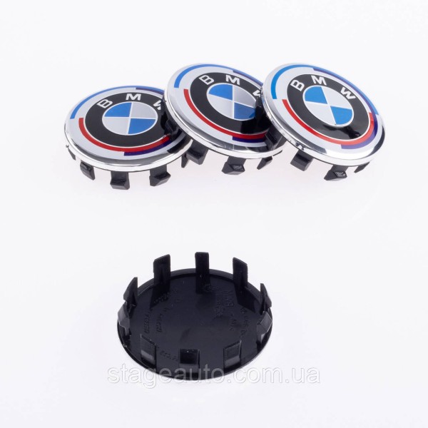 Caps plugs for alloy wheels Anniversary 50 years of BMW BMW Motorsport Tricolor 56 mm