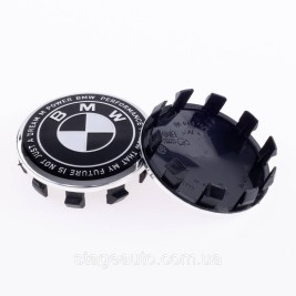 Cap plug for alloy wheels Anniversary 50 years of BMW BMW Motorsport inscription around the circle Black and white 56 mm