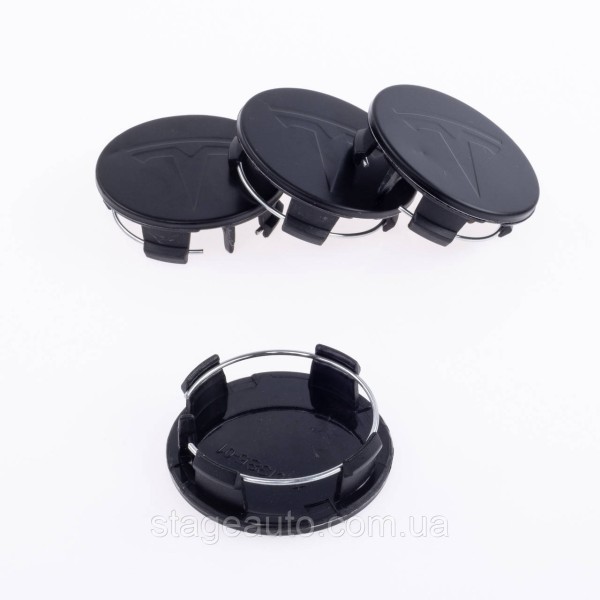 Caps plugs for alloy wheels TESLA Tesla 58 mm Black matt 6005879-00-A, TLB0011 set