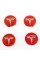 Caps plugs for alloy wheels TESLA Tesla 58 mm Red 6005879-00-A, TLB0011 set