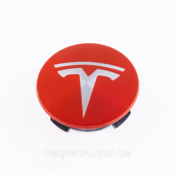 Caps plugs for alloy wheels TESLA Tesla 58 mm Red 6005879-00-A, TLB0011 set