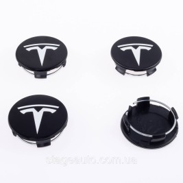 Ковпачки заглушки в литі диски TESLA Тесла 58 мм Чорно-білі комплект