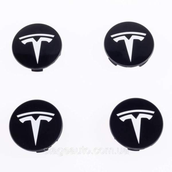 Caps plugs for alloy wheels TESLA Tesla 58 mm Black white set