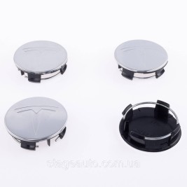 Ковпачки заглушки в литі диски TESLA Тесла 58 мм Хромовані 6005879-00-A, TLB0011 комплект