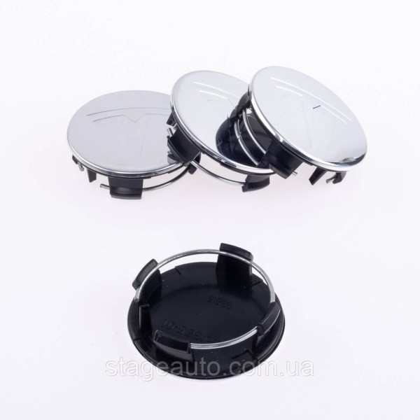 Caps plugs for alloy wheels TESLA Tesla 58 mm Chrome 6005879-00-A, TLB0011 set