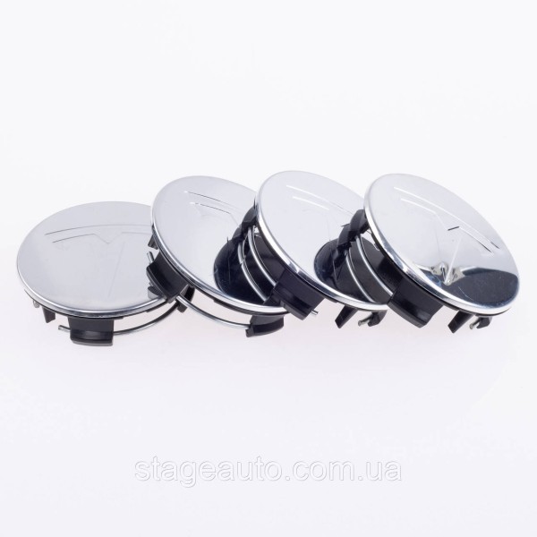 Caps plugs for alloy wheels TESLA Tesla 58 mm Chrome 6005879-00-A, TLB0011 set