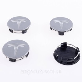 Caps plugs for alloy wheels TESLA Tesla 58 mm Silver 6005879-00-A, TLB0011 set