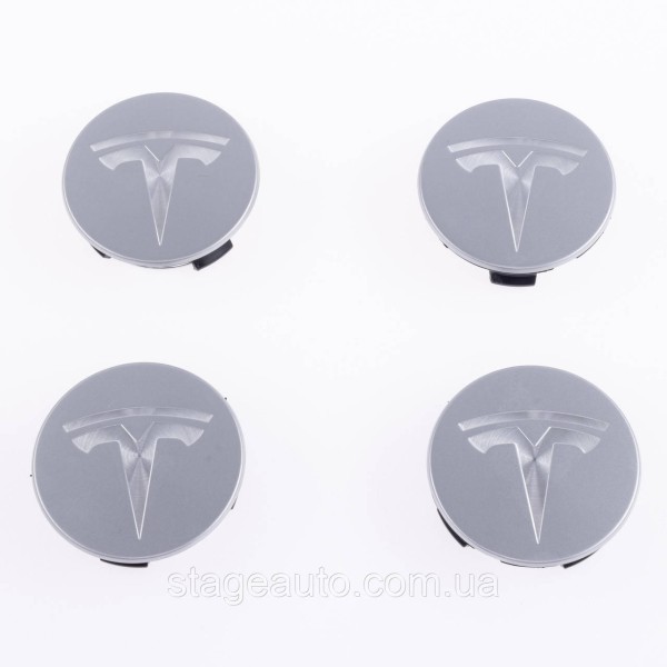 Caps plugs for alloy wheels TESLA Tesla 58 mm Silver 6005879-00-A, TLB0011 set