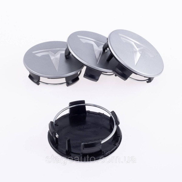 Caps plugs for alloy wheels TESLA Tesla 58 mm Silver 6005879-00-A, TLB0011 set