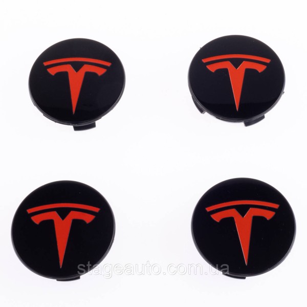 Caps plugs for alloy wheels TESLA Tesla 58 mm Black 6005879-00-A, TLB0011 set
