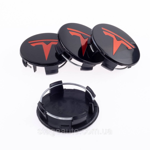 Caps plugs for alloy wheels TESLA Tesla 58 mm Black 6005879-00-A, TLB0011 set