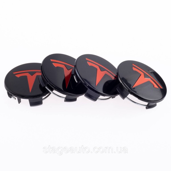 Caps plugs for alloy wheels TESLA Tesla 58 mm Black 6005879-00-A, TLB0011 set