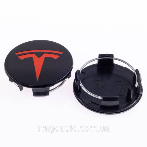 Caps plugs for alloy wheels TESLA Tesla 58 mm Black 6005879-00-A, TLB0011 set