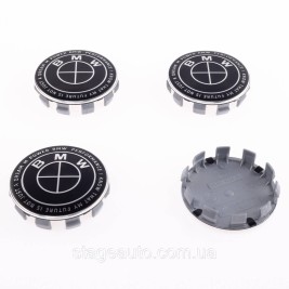 Caps plugs for alloy wheels Anniversary 50 years of BMW BMW Motorsport inscription around the circle Black 68 mm