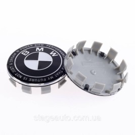 Cap plug for alloy wheels Anniversary 50 years of BMW BMW Motorsport inscription around the circle Black and white 68 mm