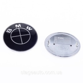 BMW Emblem BMW 74mm Black E46 E39 E90 F30 F32 G30 G20 Badge Hood Trunk Black