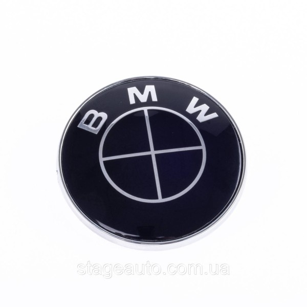 Эмблема БМВ BMW 74 мм черная E46 E39 E90 F30 F32 G30 G20 Значок на капот багажник Черный