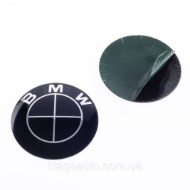 Black BMW emblem, badge logo BMW E53 E70 F15 E65 E71 F16 E83 F25 black on the trunk 78mm