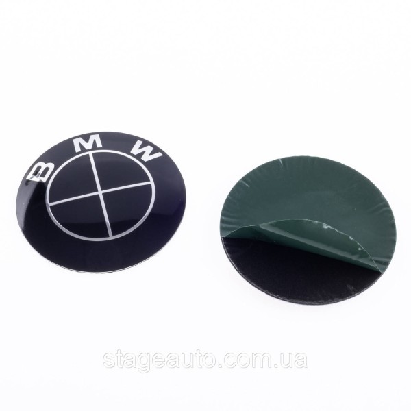 Black BMW emblem, badge logo BMW E53 E70 F15 E65 E71 F16 E83 F25 black on the trunk 78mm