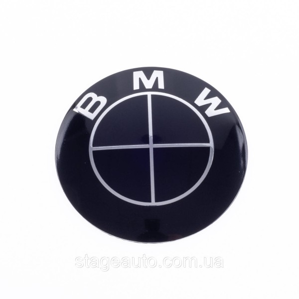 Black BMW emblem, badge logo BMW E53 E70 F15 E65 E71 F16 E83 F25 black on the trunk 78mm