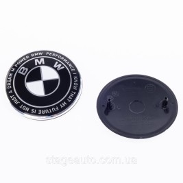 BMW emblem 82mm Anniversary 50 years Motorsport inscription in a circle Black and white