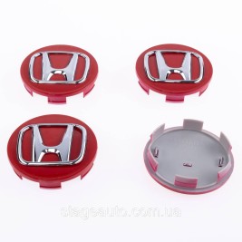 Ковпачки Заглушки На Литі Диски Хона 58мм, Honda, 2602000010 Червоні