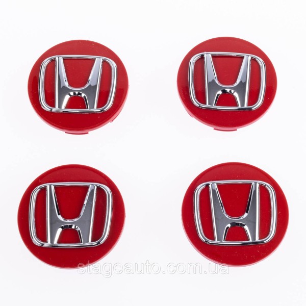 Ковпачки Заглушки На Литі Диски Хона 58мм, Honda, 2602000010 Червоні