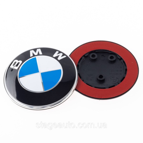 Эмблема БМВ BMW 82 мм Бело синяя значок в бампер бмв F20 F21 F22 F23 F30 F31 F32 F33 F34 F36 Значек