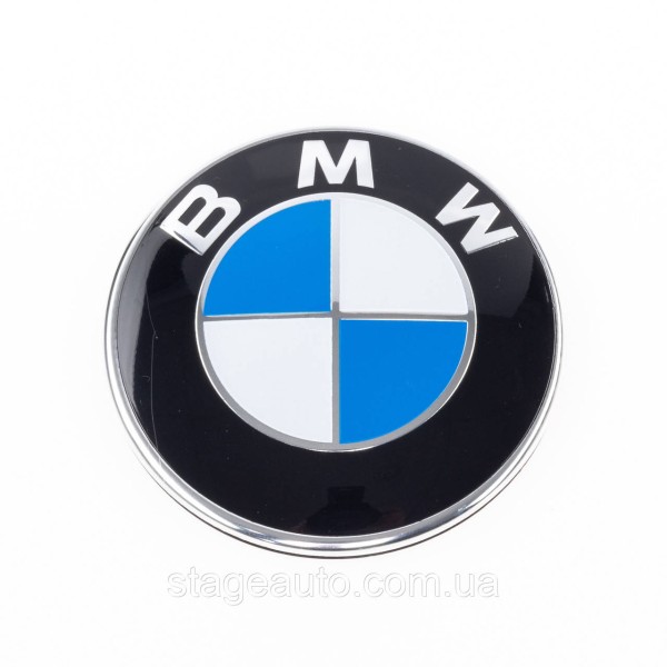 Эмблема БМВ BMW 82 мм Бело синяя значок в бампер бмв F20 F21 F22 F23 F30 F31 F32 F33 F34 F36 Значек