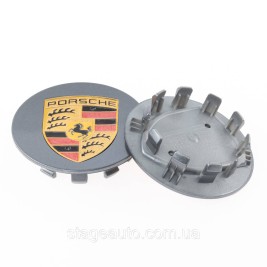 Ковпачки заглушки в литі диски PORSCHE Порше 76 мм Сірі 5601149
