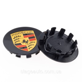 Ковпачки заглушки в литі диски PORSCHE Порше 76 мм Чорні 5601149