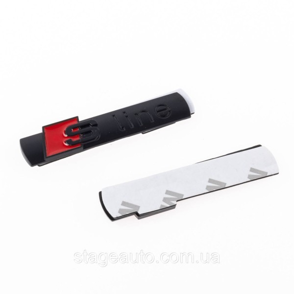 Emblem nameplate on wings, inscription badge on the wing Audi Audi S line S line Black matte pair 2 pcs