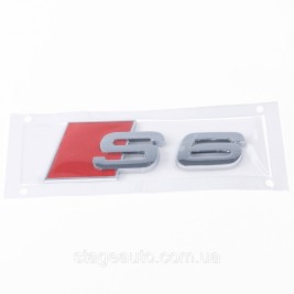 Emblem sticker S6 Audi Audi on the trunk - Chrome 100x36 mm inscription S6 chromed