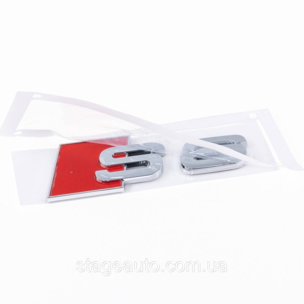 Emblem sticker S6 Audi Audi on the trunk - Chrome 100x36 mm inscription S6 chromed