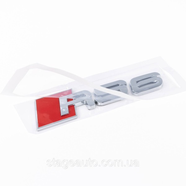 RS6 Audi emblem sticker for trunk - Chrome 142x36 mm RS6 inscription chromed