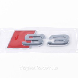 Emblem sticker S3 Audi Audi on the trunk - Chrome 100x36 mm inscription S3 chromed