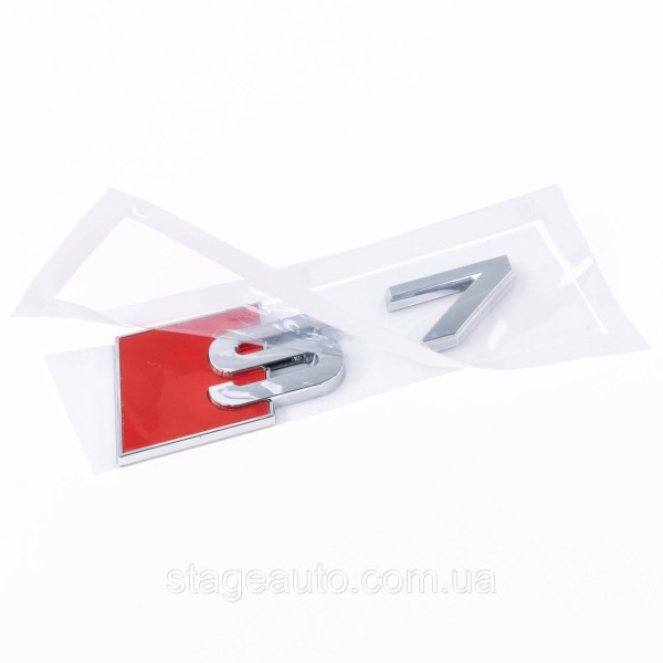 Emblem sticker S7 Audi Audi on the trunk - Chrome 100x36 mm inscription S7 chromed