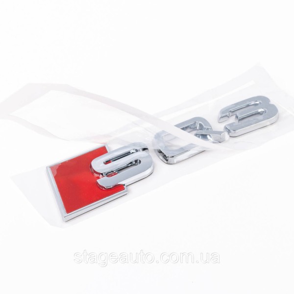 Emblem sticker SQ3 Audi Audi on the trunk - Chrome 142x36 mm inscription SQ3 chromed