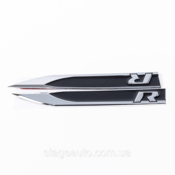Emblem nameplate on wings, blades badge Volkswagen Volkswagen R line R line Chrome black pair