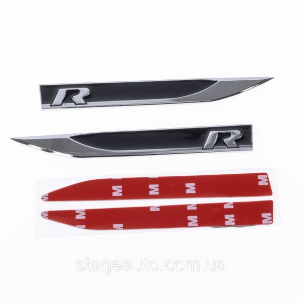 Emblems on wings, blades R Line Volkswagen Volkswagen R line Chrome black pair