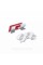 Emblem nameplate on wings, inscription badge Volkswagen Volkswagen R line R line Chrome red pair