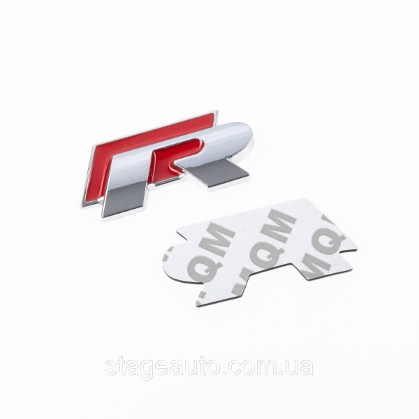 Emblem nameplate on wings, inscription badge Volkswagen Volkswagen R line R line Chrome red pair