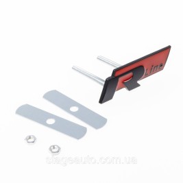 Emblem nameplate R line in the radiator grille VW Volkswagen Volkswagen badge R line red black