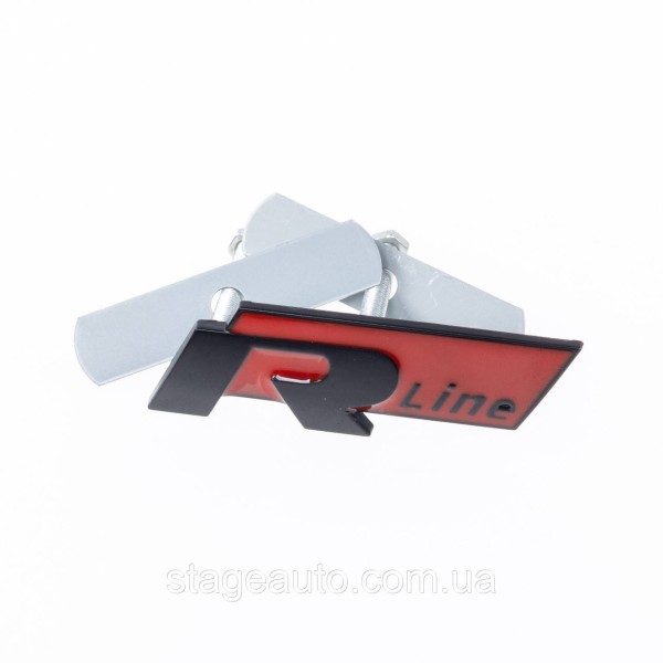 Emblem nameplate R line in the radiator grille VW Volkswagen Volkswagen badge R line red black